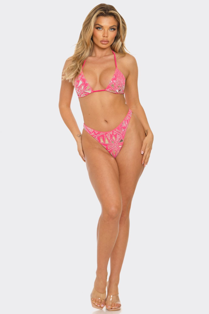 RHINESTONE/CUT MIRROR EMBELLISHED