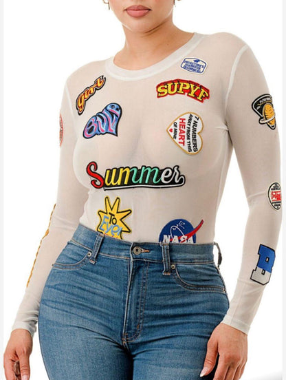 GRAPHIC PRINT BODYSUITS
