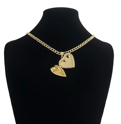 Cadena de oro laminado 14k con colgante de corazón